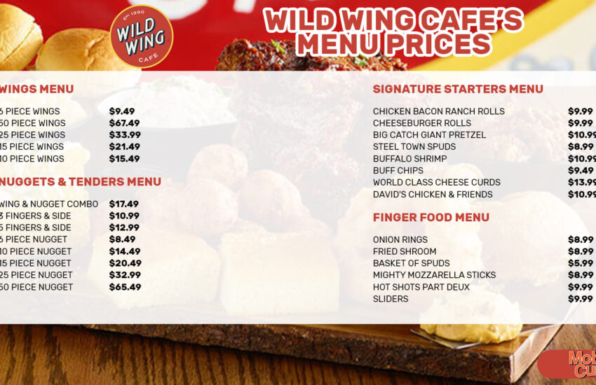 Wild Wing Cafe Menu and Prices